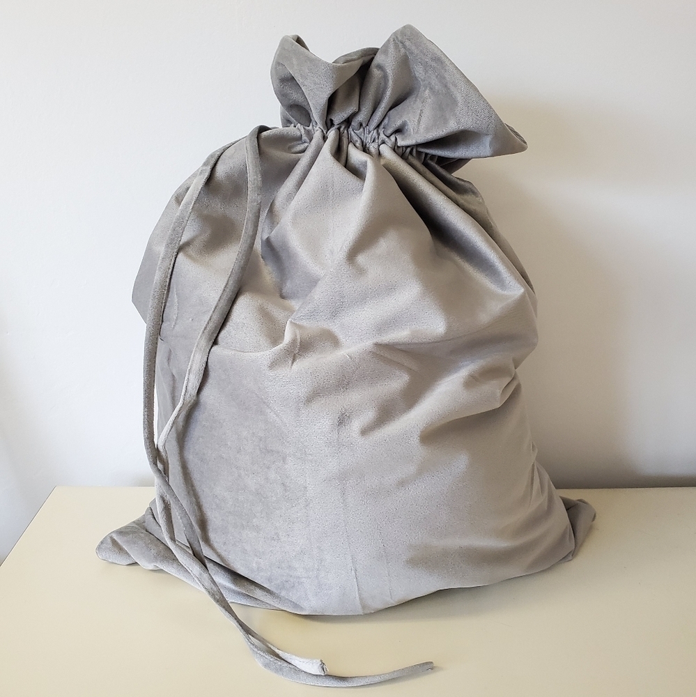Grey Velvet Santa Sack - Reusable Gift Bag *new